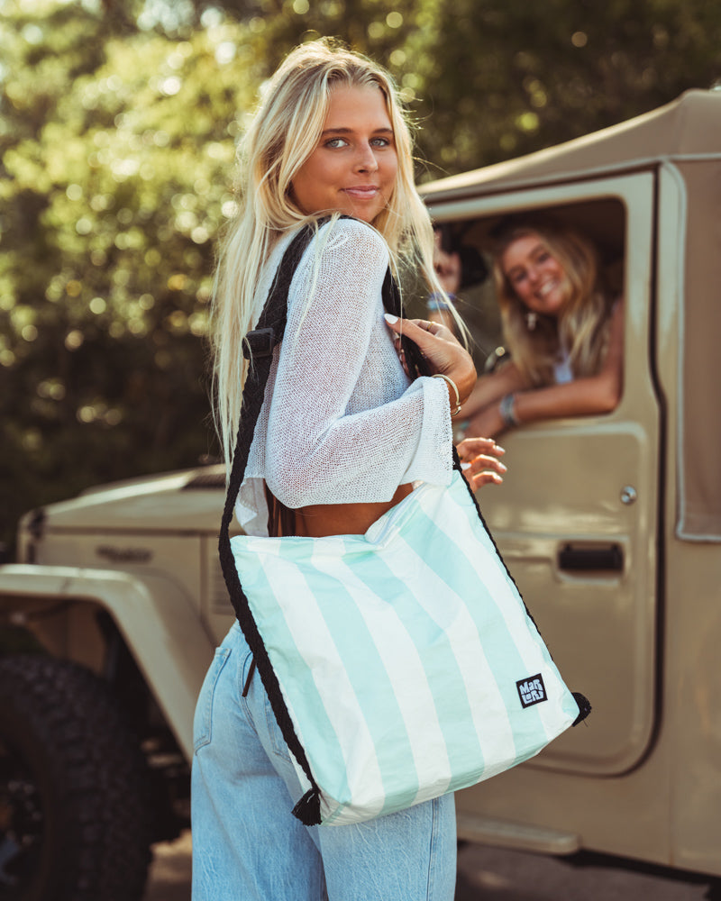 Seafoam Cabana Sunday Bag